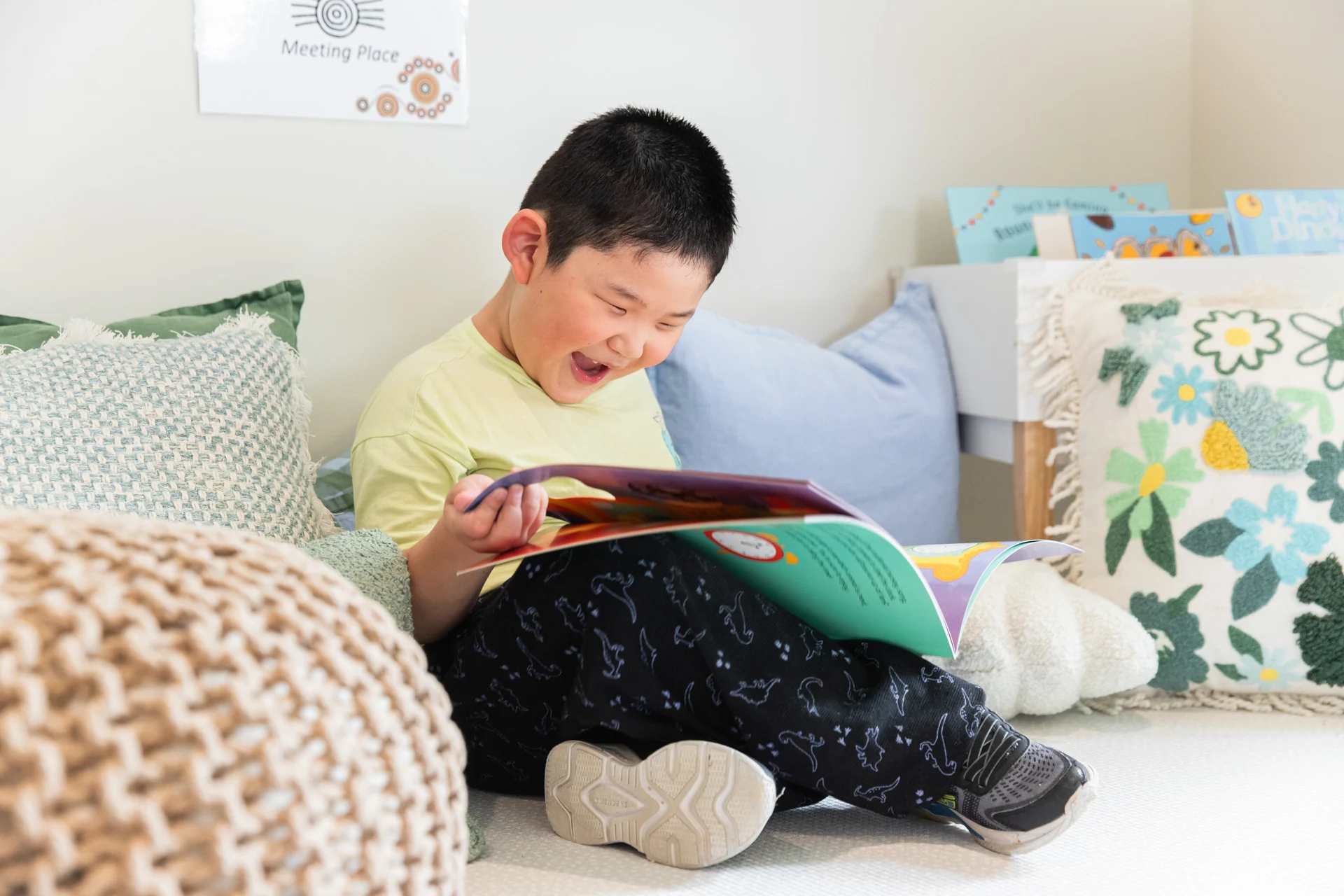 child reading a book