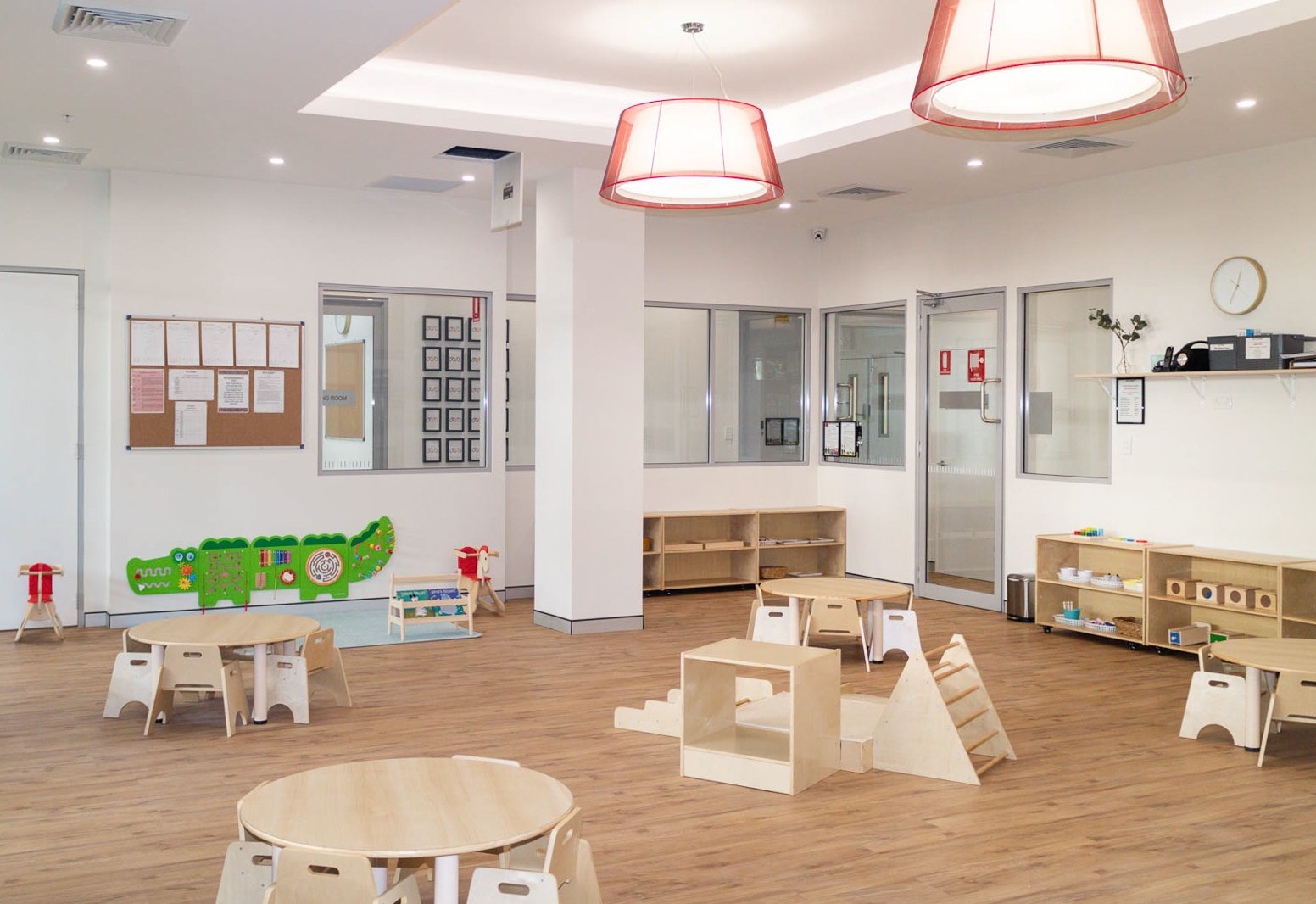 Infant Babies Classroom with Climbing Frame and Sensorial Wall Puzzle